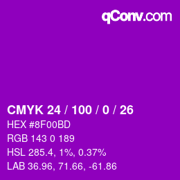 Color code: CMYK 24 / 100 / 0 / 26 | qconv.com