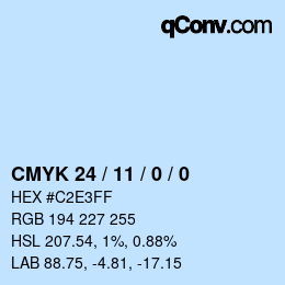 Color code: CMYK 24 / 11 / 0 / 0 | qconv.com