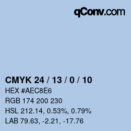 カラーコード: CMYK 24 / 13 / 0 / 10 | qconv.com