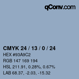 Color code: CMYK 24 / 13 / 0 / 24 | qconv.com