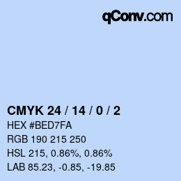 Color code: CMYK 24 / 14 / 0 / 2 | qconv.com