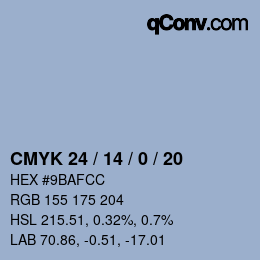 Color code: CMYK 24 / 14 / 0 / 20 | qconv.com