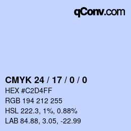 Color code: CMYK 24 / 17 / 0 / 0 | qconv.com