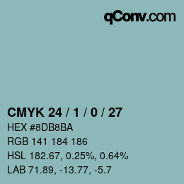 颜色代码: CMYK 24 / 1 / 0 / 27 | qconv.com