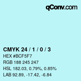 カラーコード: CMYK 24 / 1 / 0 / 3 | qconv.com