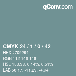 颜色代码: CMYK 24 / 1 / 0 / 42 | qconv.com