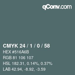 Color code: CMYK 24 / 1 / 0 / 58 | qconv.com
