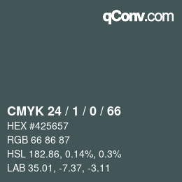 カラーコード: CMYK 24 / 1 / 0 / 66 | qconv.com