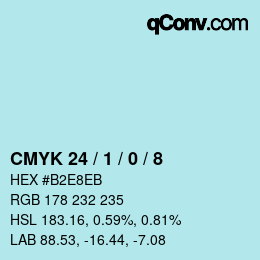 カラーコード: CMYK 24 / 1 / 0 / 8 | qconv.com