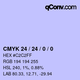 Color code: CMYK 24 / 24 / 0 / 0 | qconv.com