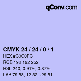 Color code: CMYK 24 / 24 / 0 / 1 | qconv.com