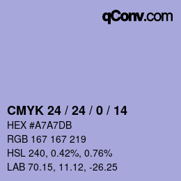 颜色代码: CMYK 24 / 24 / 0 / 14 | qconv.com