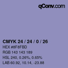 Color code: CMYK 24 / 24 / 0 / 26 | qconv.com