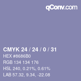 Color code: CMYK 24 / 24 / 0 / 31 | qconv.com