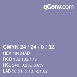 颜色代码: CMYK 24 / 24 / 0 / 32 | qconv.com