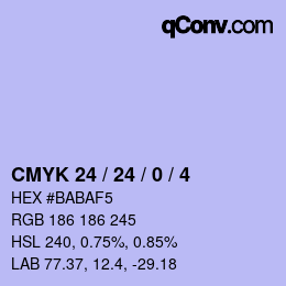 颜色代码: CMYK 24 / 24 / 0 / 4 | qconv.com
