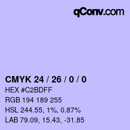 Color code: CMYK 24 / 26 / 0 / 0 | qconv.com