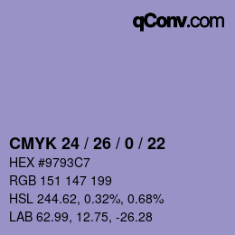 Color code: CMYK 24 / 26 / 0 / 22 | qconv.com