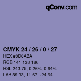 Color code: CMYK 24 / 26 / 0 / 27 | qconv.com