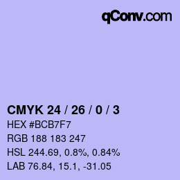 颜色代码: CMYK 24 / 26 / 0 / 3 | qconv.com