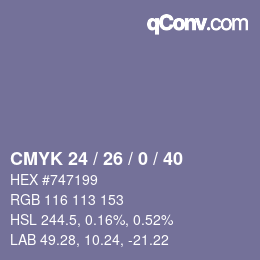 Código de color: CMYK 24 / 26 / 0 / 40 | qconv.com