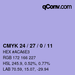 カラーコード: CMYK 24 / 27 / 0 / 11 | qconv.com