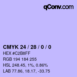 Color code: CMYK 24 / 28 / 0 / 0 | qconv.com