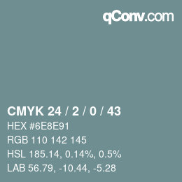 Farbcode: CMYK 24 / 2 / 0 / 43 | qconv.com
