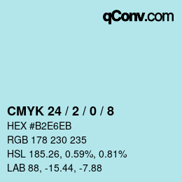 カラーコード: CMYK 24 / 2 / 0 / 8 | qconv.com