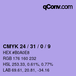 Color code: CMYK 24 / 31 / 0 / 9 | qconv.com