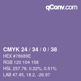 カラーコード: CMYK 24 / 34 / 0 / 38 | qconv.com