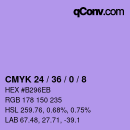 カラーコード: CMYK 24 / 36 / 0 / 8 | qconv.com