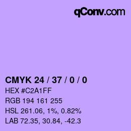 カラーコード: CMYK 24 / 37 / 0 / 0 | qconv.com