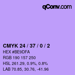カラーコード: CMYK 24 / 37 / 0 / 2 | qconv.com