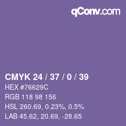 Color code: CMYK 24 / 37 / 0 / 39 | qconv.com