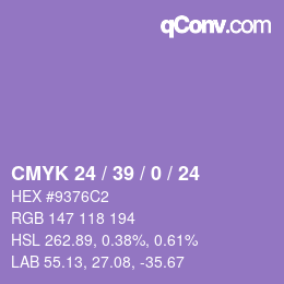 Color code: CMYK 24 / 39 / 0 / 24 | qconv.com