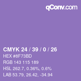 Color code: CMYK 24 / 39 / 0 / 26 | qconv.com