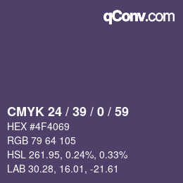 Código de color: CMYK 24 / 39 / 0 / 59 | qconv.com