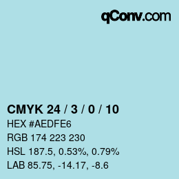 Color code: CMYK 24 / 3 / 0 / 10 | qconv.com
