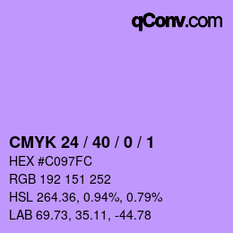 カラーコード: CMYK 24 / 40 / 0 / 1 | qconv.com