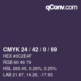 Código de color: CMYK 24 / 42 / 0 / 69 | qconv.com