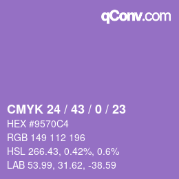カラーコード: CMYK 24 / 43 / 0 / 23 | qconv.com