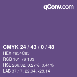 Color code: CMYK 24 / 43 / 0 / 48 | qconv.com