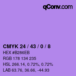 Color code: CMYK 24 / 43 / 0 / 8 | qconv.com