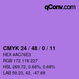 Código de color: CMYK 24 / 48 / 0 / 11 | qconv.com