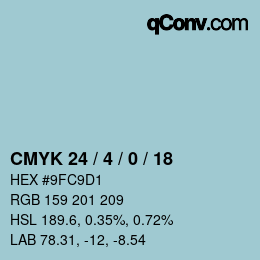 颜色代码: CMYK 24 / 4 / 0 / 18 | qconv.com