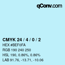 颜色代码: CMYK 24 / 4 / 0 / 2 | qconv.com