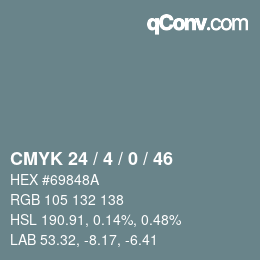 Código de color: CMYK 24 / 4 / 0 / 46 | qconv.com