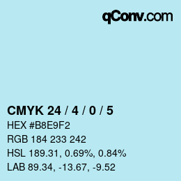 Color code: CMYK 24 / 4 / 0 / 5 | qconv.com