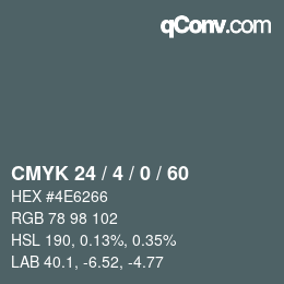 颜色代码: CMYK 24 / 4 / 0 / 60 | qconv.com